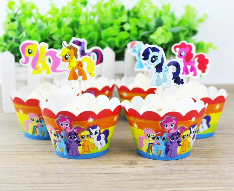 Free Shipping 24pcs My Little Pony Party Paper Cupcake