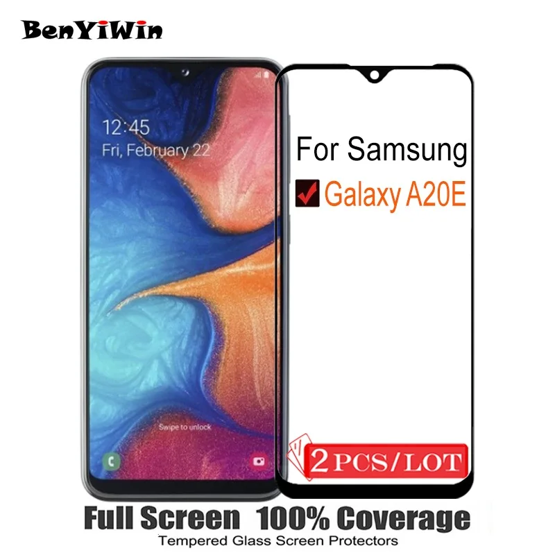 

2PCS 100% Original Full Cover Screen Protector Tempered Glass For Samsung Galaxy A20E Protective Glass For A20 E SM A202F Film