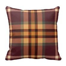 Pillow Cover Print Earthy Plaids Tartan Pattern Cushion Pillow Case (Size: 20″ by 20″) Free Shipping