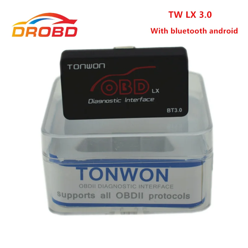 

TONWON LX Bluetooth 3.0 Professional OBD2 Scanner Diagnostic Support all OBD2 Protocols Btter than ELM327 For Android ship free