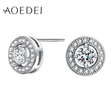 

7 Colors Cubic Zirconia Earrings In Stud Colors Austrian Rhinestone Crystal Earrings For Women Small Ear Studs Party Jewellery