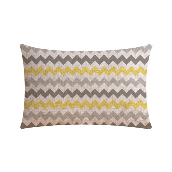 Льняная наволочка желто-серая наволочка для подушки Nordico Геометрический стиль домашний декоративный чехол для подушки 60x60 см/55x55 см - Цвет: M