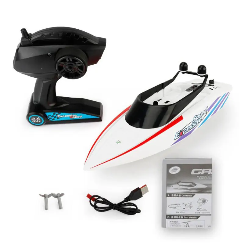 

RC Boat Electric 2.4GHz 4 Channels RC Speed Boat Radio Control USB Rechargeable Mini RC Racing Boats