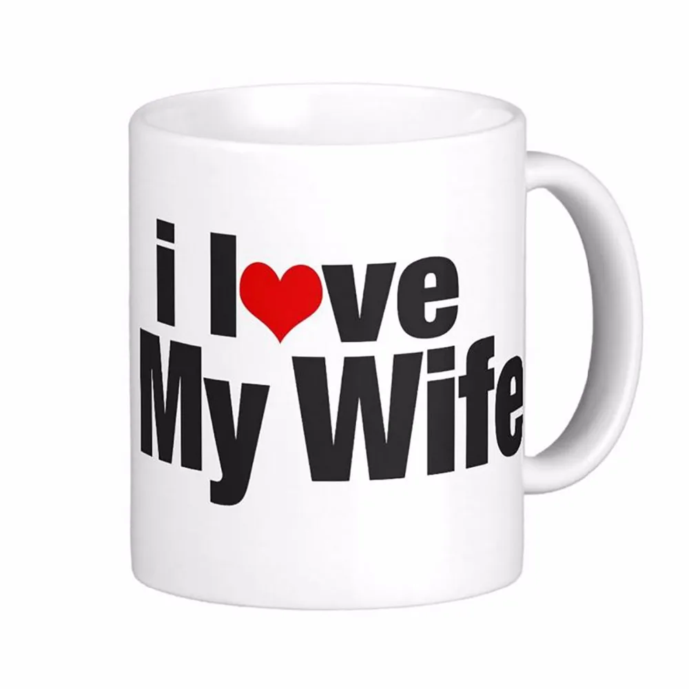 

Белая керамическая кружка для кофе, с надписью «I Love My Wife»