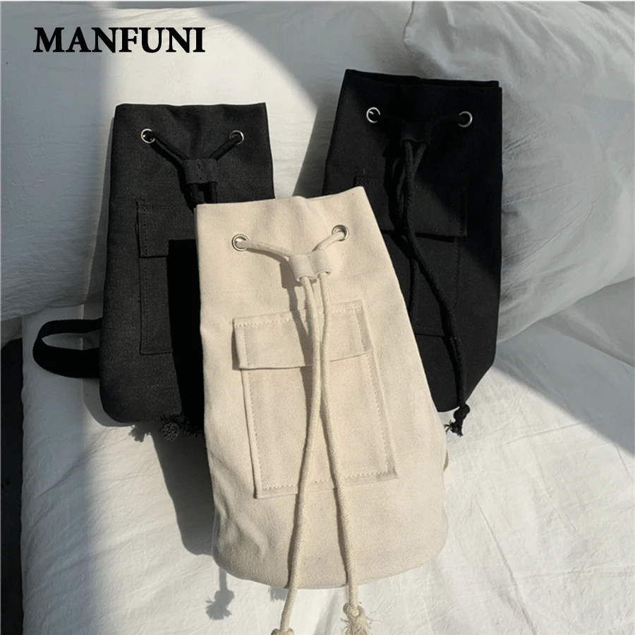 

Backpack Canvas Soft casual Women Backpack Fashion Black Beach Bag 2019 Outdoor Bag Bundle Pocket One-shoulder Women Bag