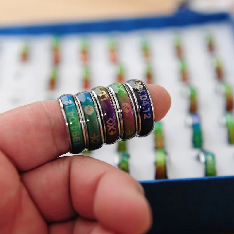 Christmas Charms Mood Ring Fine Jewelry rings Temperature change color Children Creative Gift Present for boys / girls party