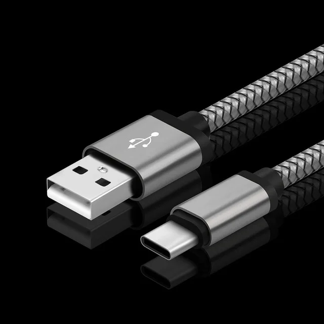 3~ 10 футов USB C зарядное устройство type-C 3,1-USB 2,0 A Синхронизация данных зарядный плетеный кабель для samsung A70 Note 9 8 A20 A30 A40 A50 - Цвет: Черный