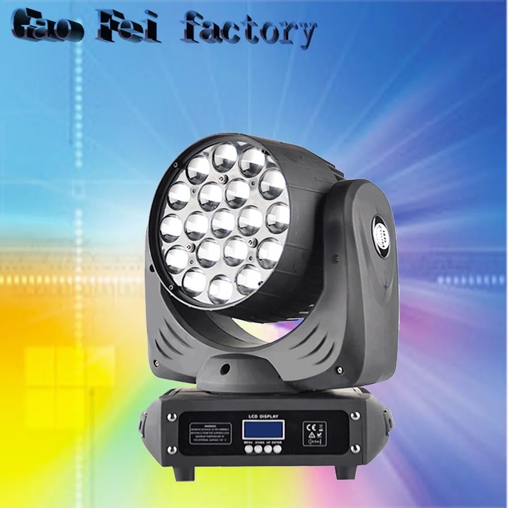 

19*12W Led Moving Head Beam Light RGBW Zoom LED Lockable Power Con IN/OUT Control By Universal DMX Controller