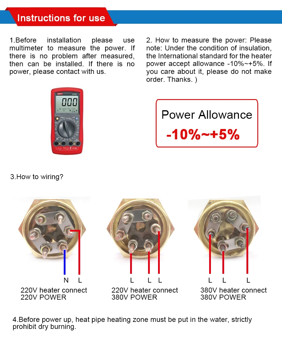 de água elétrico tubular 304 de aço