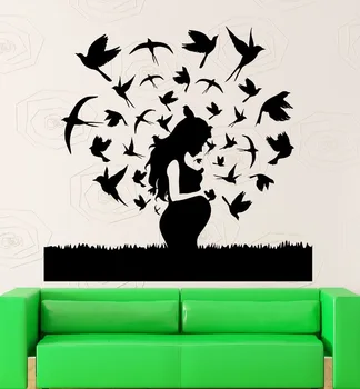 

Vinyl Decal Mom Family Pregnancy Maternity Baby Bird Wall Stickers