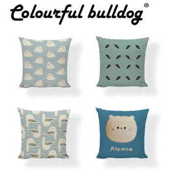 

Pleasant Animal Image Cushion Cover For Rocking Chair 17*17 Inch Peace Dove Lovely Polar Bear Home Office Throw Pillowcase Decor