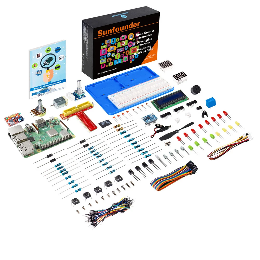 

SunFounder Project Super Kit V3.0 for Raspberry Pi 3 Model B+ 3B 2B B+ A+ Zero (included Raspberry Pi 3B+ Board)