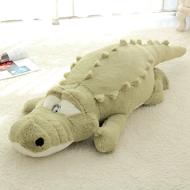Big Size Crocodile Lying Section Plush Pillow Mat Plush Crocodile Soft Stuffed Animal Toy Cartoon Plush Dolls Kids Girl Gift