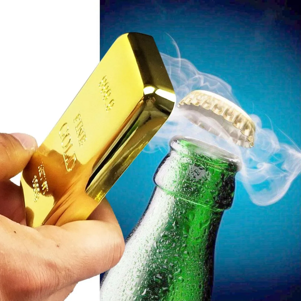

2018 new gold bar opener and magnet gold bar refrigerator beer can opener bar kitchen utensils bar accessories *D