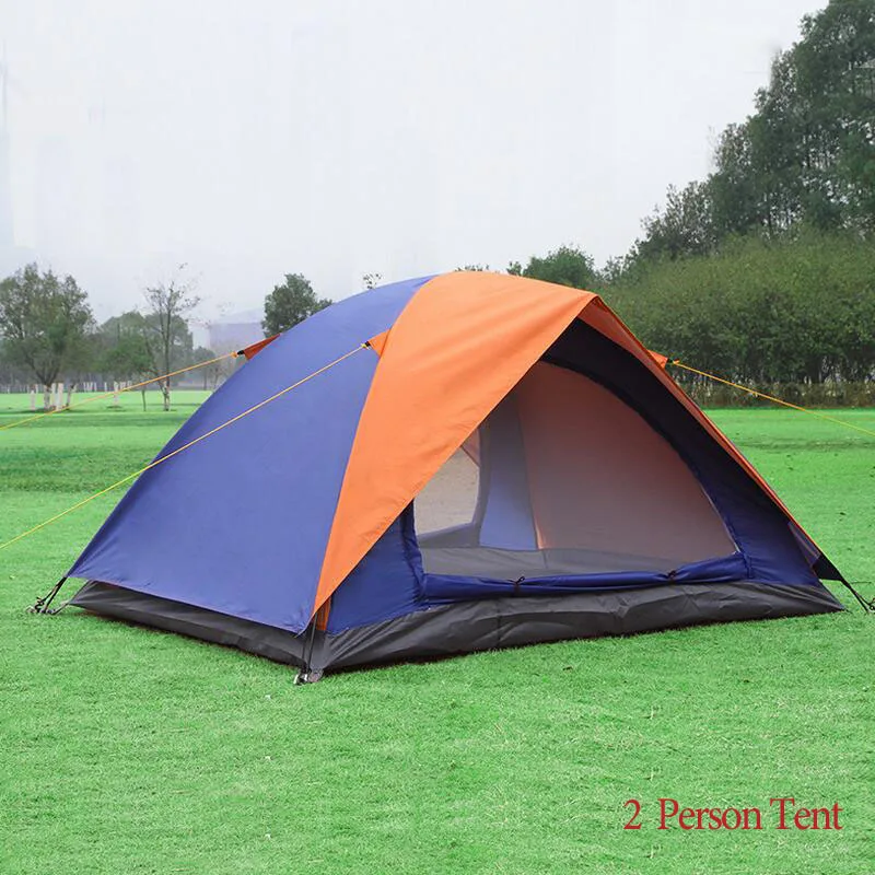 Camping Outdoor Tent 2 3 Person Double Layer Double Door Hiking Folding Fishing Beach Tourist Tents For Outdoor Recreation