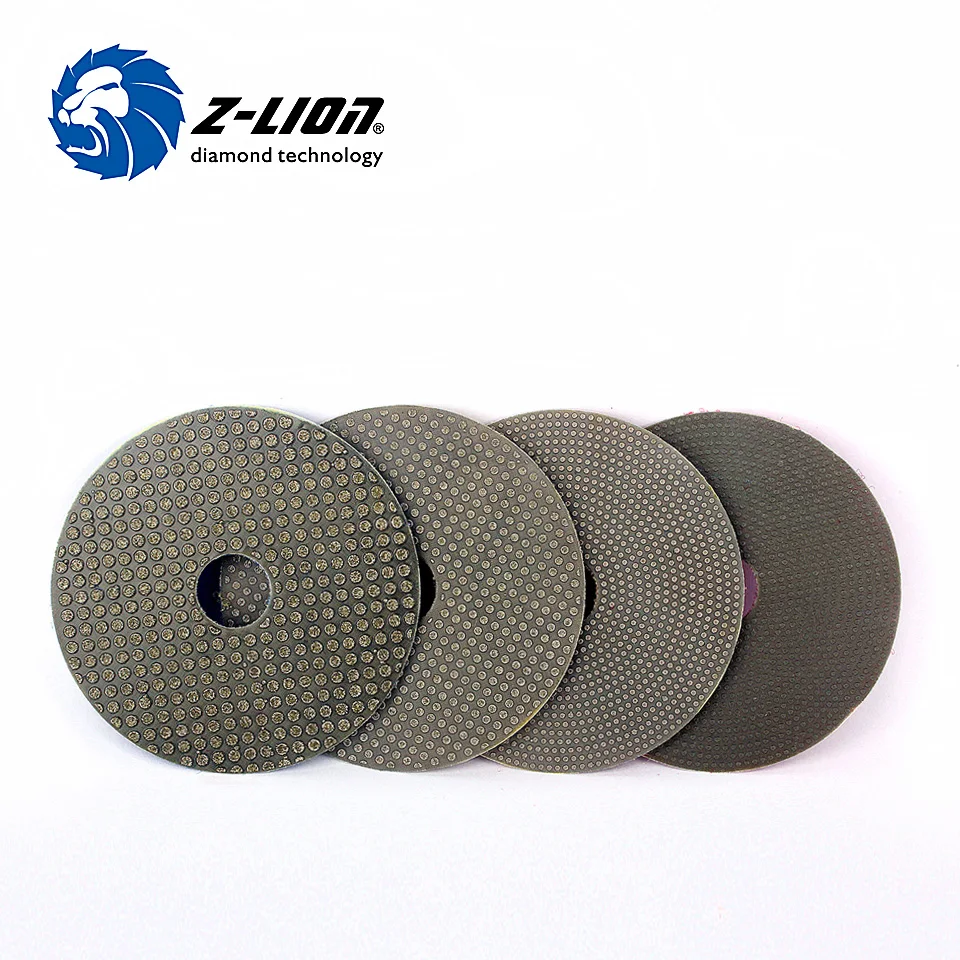 

Z-LION 3" Electroplated Diamond Wheel Polishing Pad 4pcs/Set Fast Removal Tile Glass Concrete Stone Sanding Disk Metal Polishing