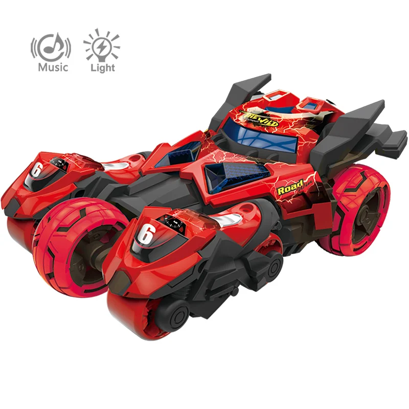 1:32 Batmobile преобразование электрической энергии модели автомобилей из сплава игрушки 3 в 1 гоночный автомобиль катапульта игрушки для детей - Цвет: with box red