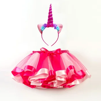 

2019 unicorn Cosplay costume unicorn hair accessories children's half-length rainbow gauze skirt
