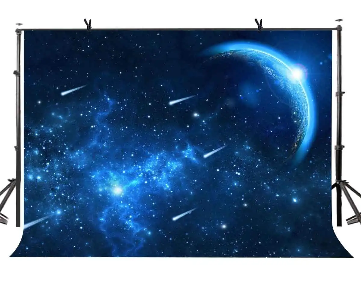 

7x5ft Starry Sky Backdrop Blue Starry Sky Meteor Shower Photography Background and Studio Photography Backdrop Props