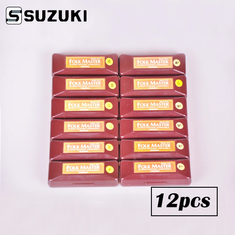 SUZUKI 1072 S Folkmaster Box набор стандартных 10 отверстий диатоническая гармоника 12 тонов