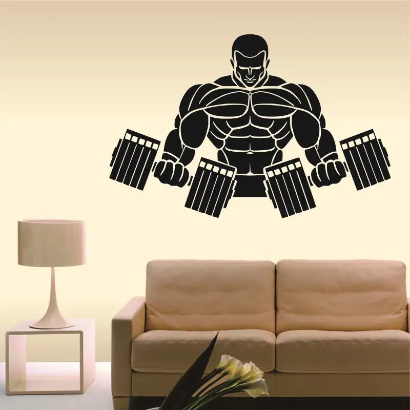 Dctal GYM wall sticker  Logo Name GYM Decal Posters Vinyl Wall Decals Pegatina Quadro Parede Decor Mural GYM Sticker 5