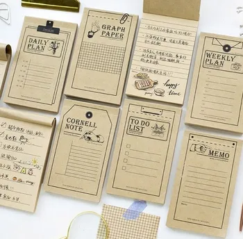 

1pcs Vintage kraft paper memo pad 50 series of functional notes this word book portable program 6 models