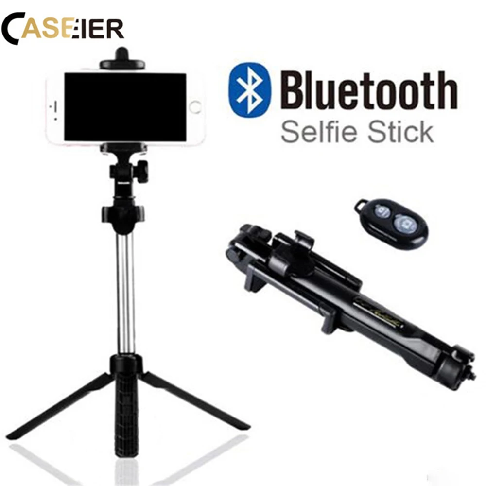 CASEIER font b Phone b font Tripod Selfie Stick Bluetooth Foldable Selfie stick For iPhone X