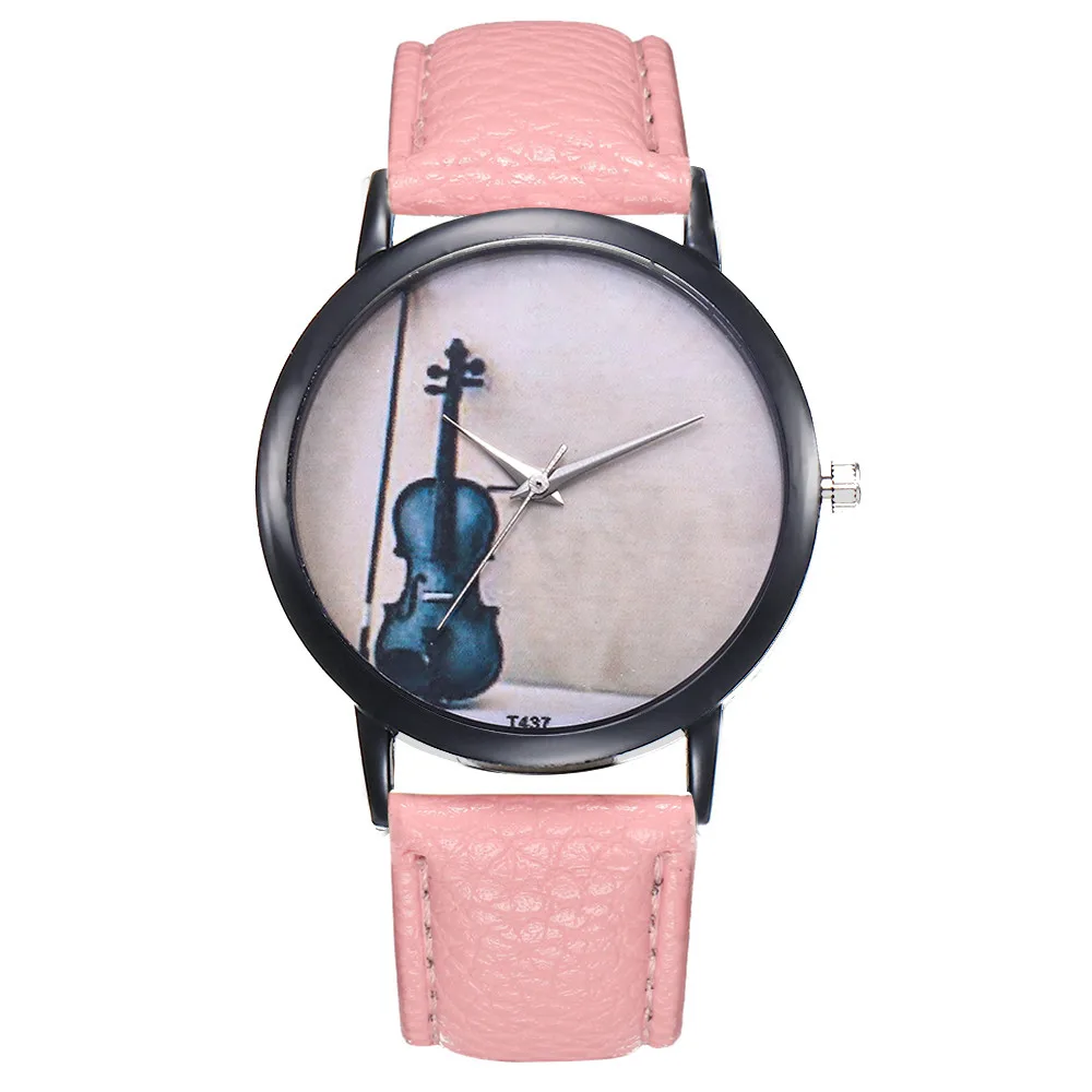 Новое поступление модные женские часы для девочек повседневные виолончели с принтом из искусственной кожи с ремешком кварцевые наручные часы женские часы Montre Femme Relogi# B