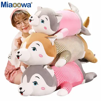 

1pc 40-100cm Lovely Husky with Clothes Stuffed Cute Animal Dog Plush Toys Doll for Children Soft Pillow Birthday Gift for Girls
