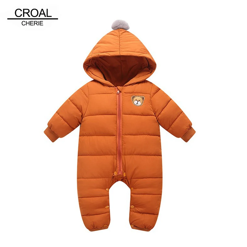 Kopen CROAL CHERIE Winter Jumpsuit Pasgeboren Snowsuit Sneeuw Wear Jassen Jongen Meisje Warme Romper Warm Katoen Meisje kleding 66 90