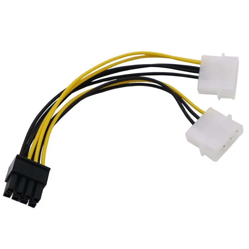 18 см Y Форма 8 Булавки PCI Express для dual 4 Булавки molex Графика карты Мощность кабель