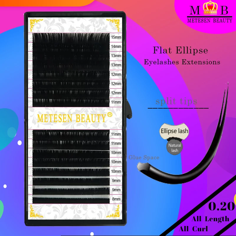 

METESEN BEAUTY 0.20thickness flat lashes mink soft natural lashes faux mink lashes PBT material mink lashes extension for makeup