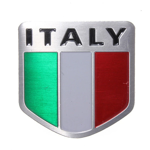 1PCS Fashion Italy Italian Flag Emblem Metal Badge Car Motorcycle Decor Sticker.