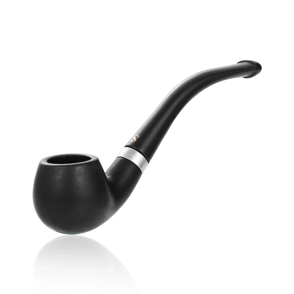 

110mm Vintage Durable Wood Curved Tobacco Cigar Cigarette Pipes Smoking Pipe Black Gifts Smoking Accessories