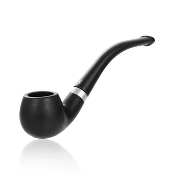 

110mm Vintage Wood Curved Tobacco Cigar Cigarette Pipes Durable Smoking Pipe Black Gifts Smoking Accessories