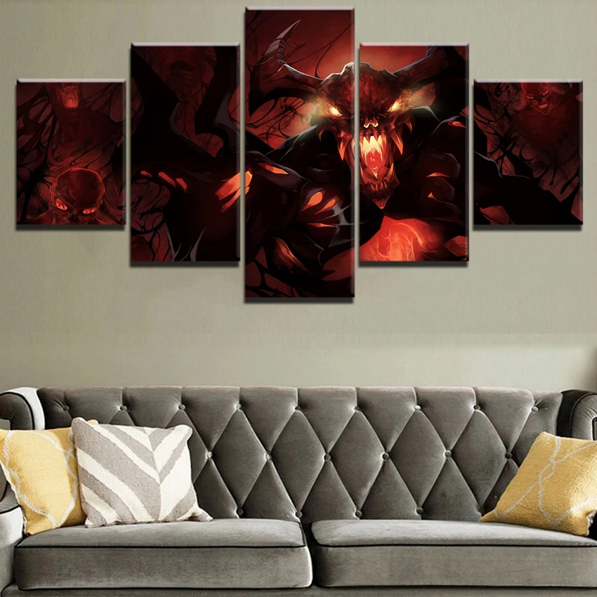 Hd Home Decoration Canvas Painting 5 Pieces Dota 2 Pictures Wall Artwork Prints Modular New Modern 