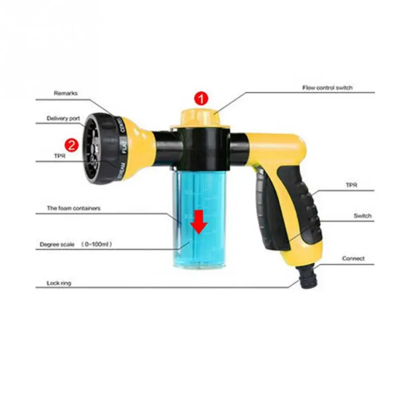 Garden Water Gun Watering Tools High Pressure Washer Car Motorcycle Sprayer Plant Spraying Irrigation Multifunctional Foam