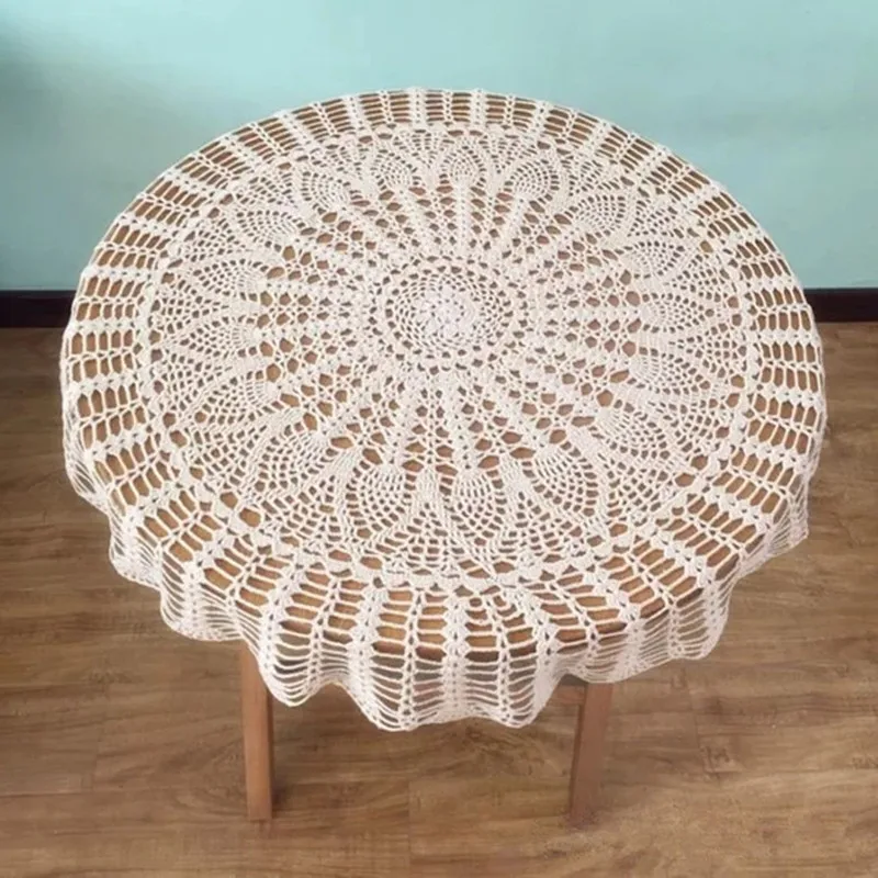 Handmade Round Tablecloth Country Living Hand Crochet 32" Round Table