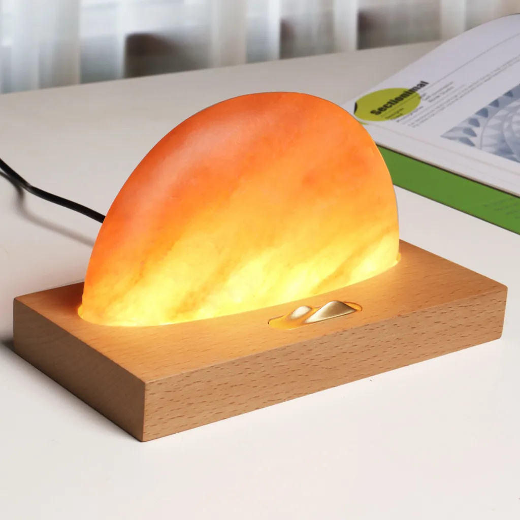

2020 Ambient Meditation Himalayan Salt Lamp With Wireless Charger Sound Amplifier Night Light Night Lamp Lamps Lampen Room Decor