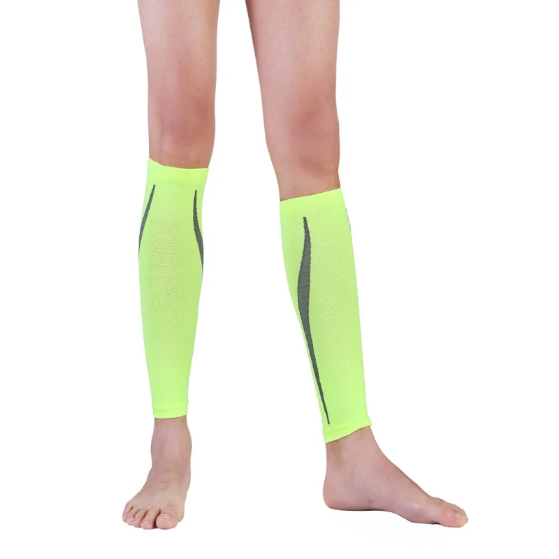Унисекс для женщин и мужчин пара поддержка икр Градуированный лодыжки Поддержка SocksSports открытый упражнения - Цвет: Зеленый