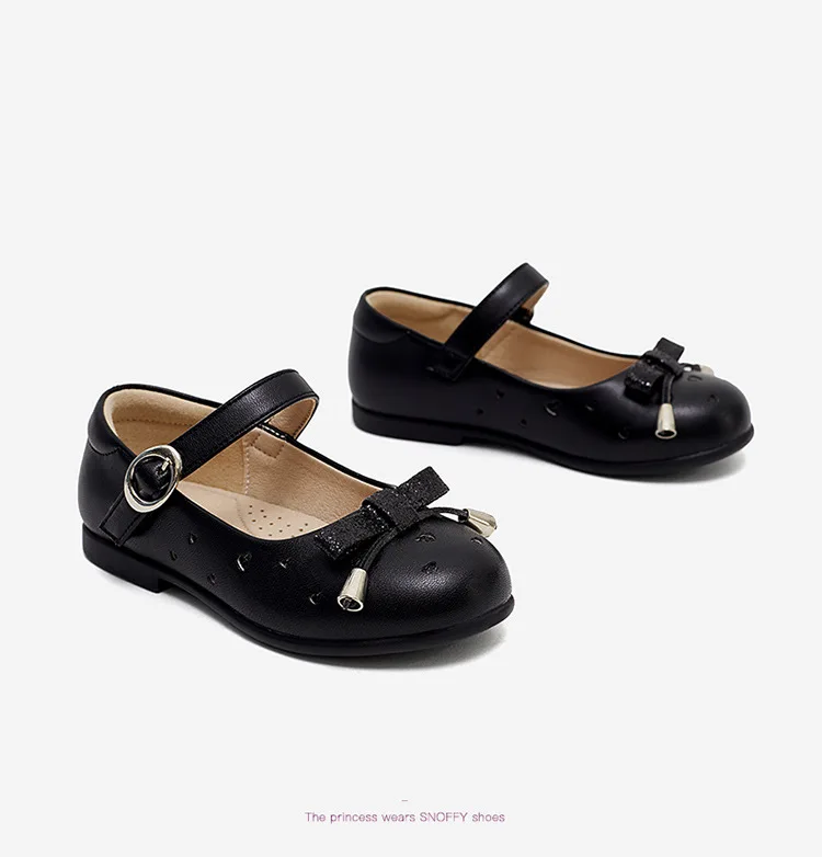 Sapatos de Couro Sapato para Meninas Outono Meninas Coração Design Princesa Sapatos Bowknot Preto Prata Vestido Festa Casamento Tx519 2019 17 High Quality Mamãe e Bebê
