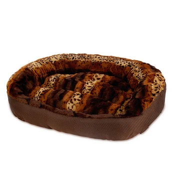 

Free Shipping Cozy Warm Nest Leopard grain Pet Sofa Bed Pet Cat Plush Mat New Dog House Lovely Soft Pet Products Bedding Set