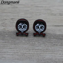 L3074 серьги-гвоздики с эмалью из мультфильма "Коко" для женщин и детей, ювелирные изделия, подарки для девочек