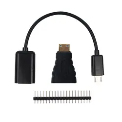 3 в 1 Raspberry Pi Zero Adapter Kit Mini HDMI для HDMI адаптер + Micro USB к USB кабель + GPIO заголовок для Raspberry Pi Zero W 1,3