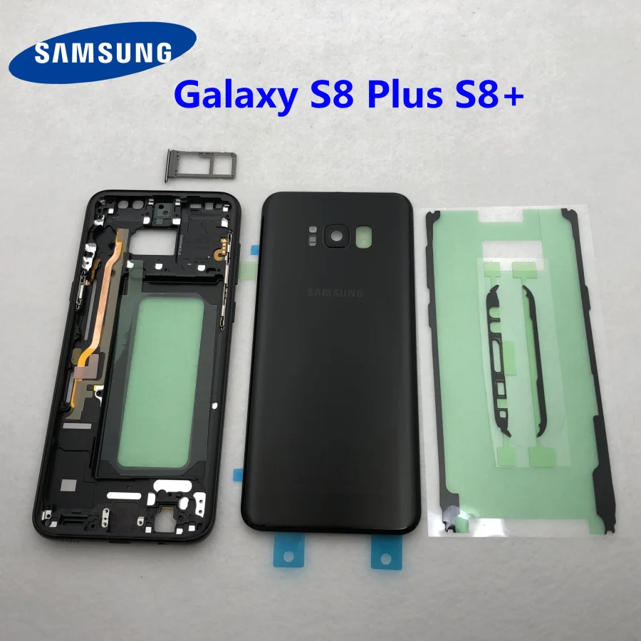 Для Samsung Galaxy S8 Plus G955 G955F G955FD полный корпус Чехол стекло S8+ задняя крышка аккумулятора чехол крышка средней части корпуса