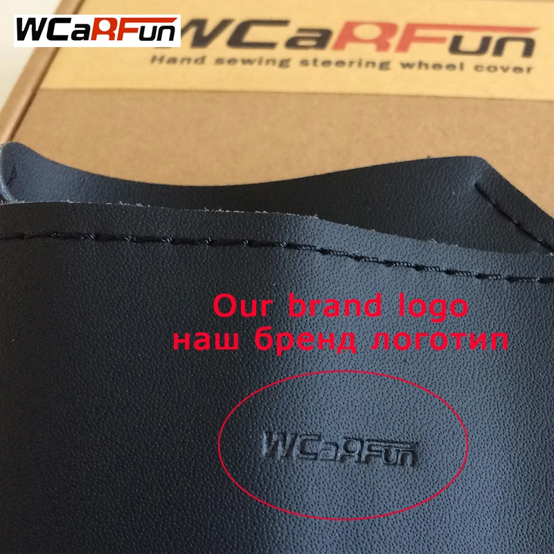 WCaRFun Hand-Stitched Steering Cover Black Artificial Leather Car Steering Wheel Cover for Kia Forte Kia Soul Kia Rio 2009-2011 WCaRFun Hand-Stitched Steering Cover Black Artificial Leather Car Steering Wheel Cover for Kia Forte Kia Soul Kia Rio 2009-2011