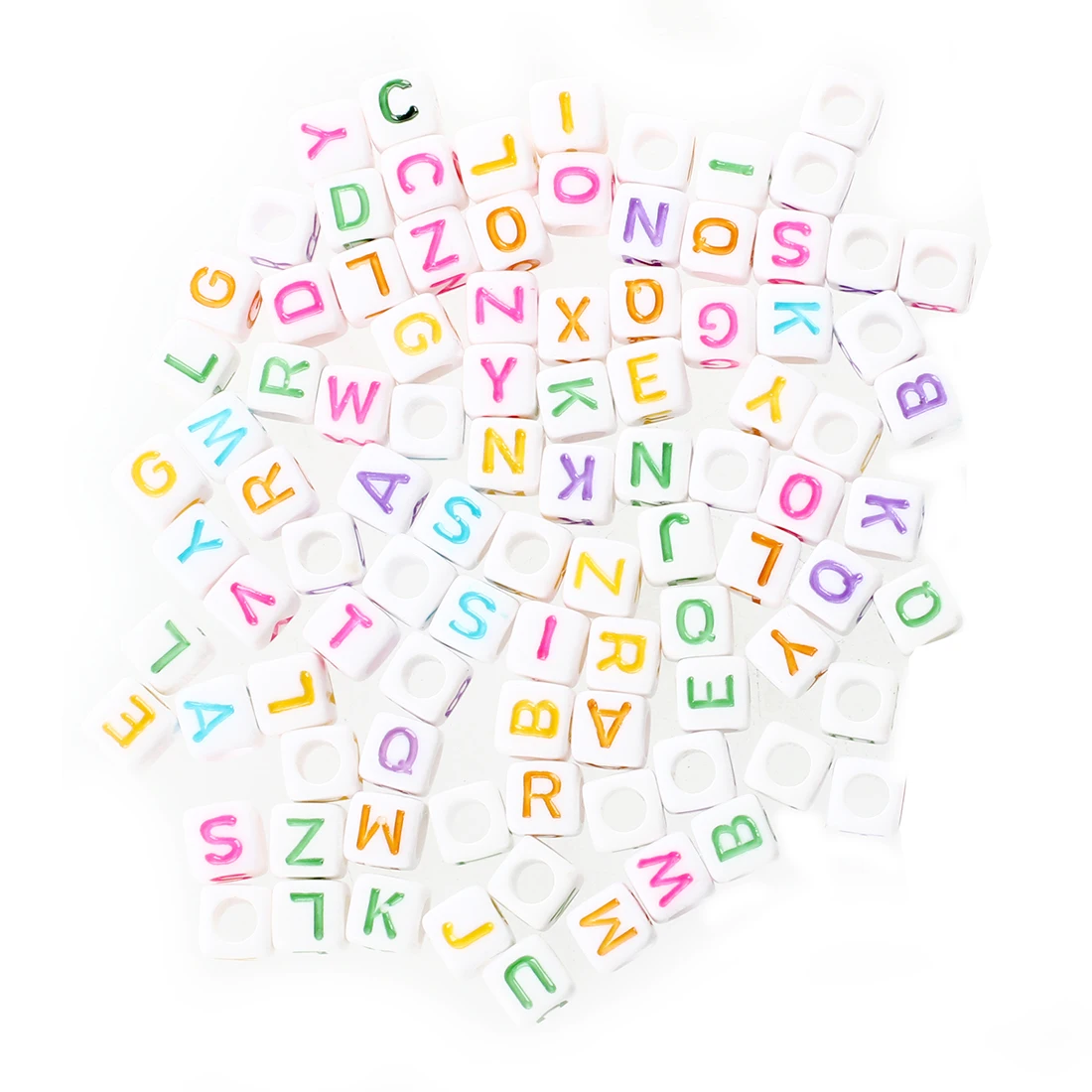 Идеальный-серия 200 буквы алфавита пластиковые куб Loose бусы 0.24"