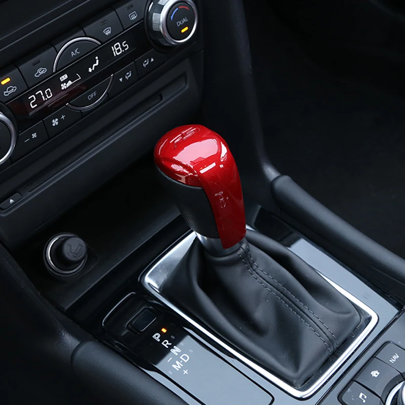 Для Mazda CX-3 CX3-17 автомобильный рычаг переключения передач decoratio углеродное волокно рычаг переключения передач накладка на голову блестки авто аксессуары - Цвет: Red