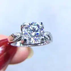 Настоящие хорошие драгоценности из золота 18 карат AU750 G18K 1.5ct муассанит кольцо с бриллиантом Кольца с полудрагоценными камнями для Для