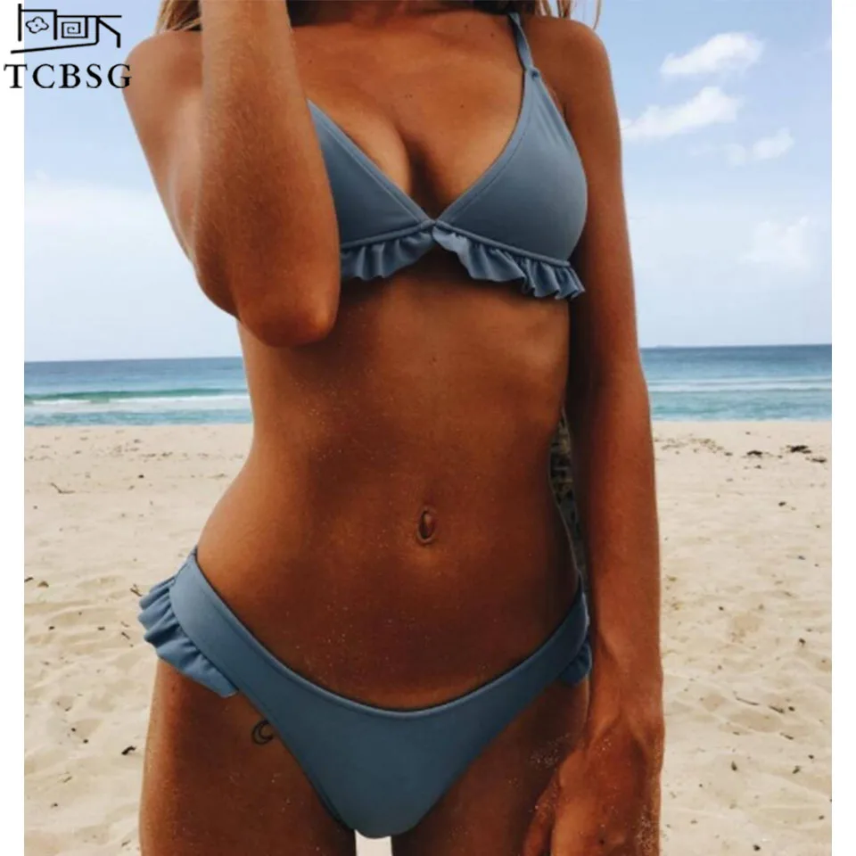 

TCBSG Sexy Push Up Women Solid 2019 New Arrival Summer Bikini Set Swimsuit Swimwear Triangle Bathing Suit Swimming Suit biquini